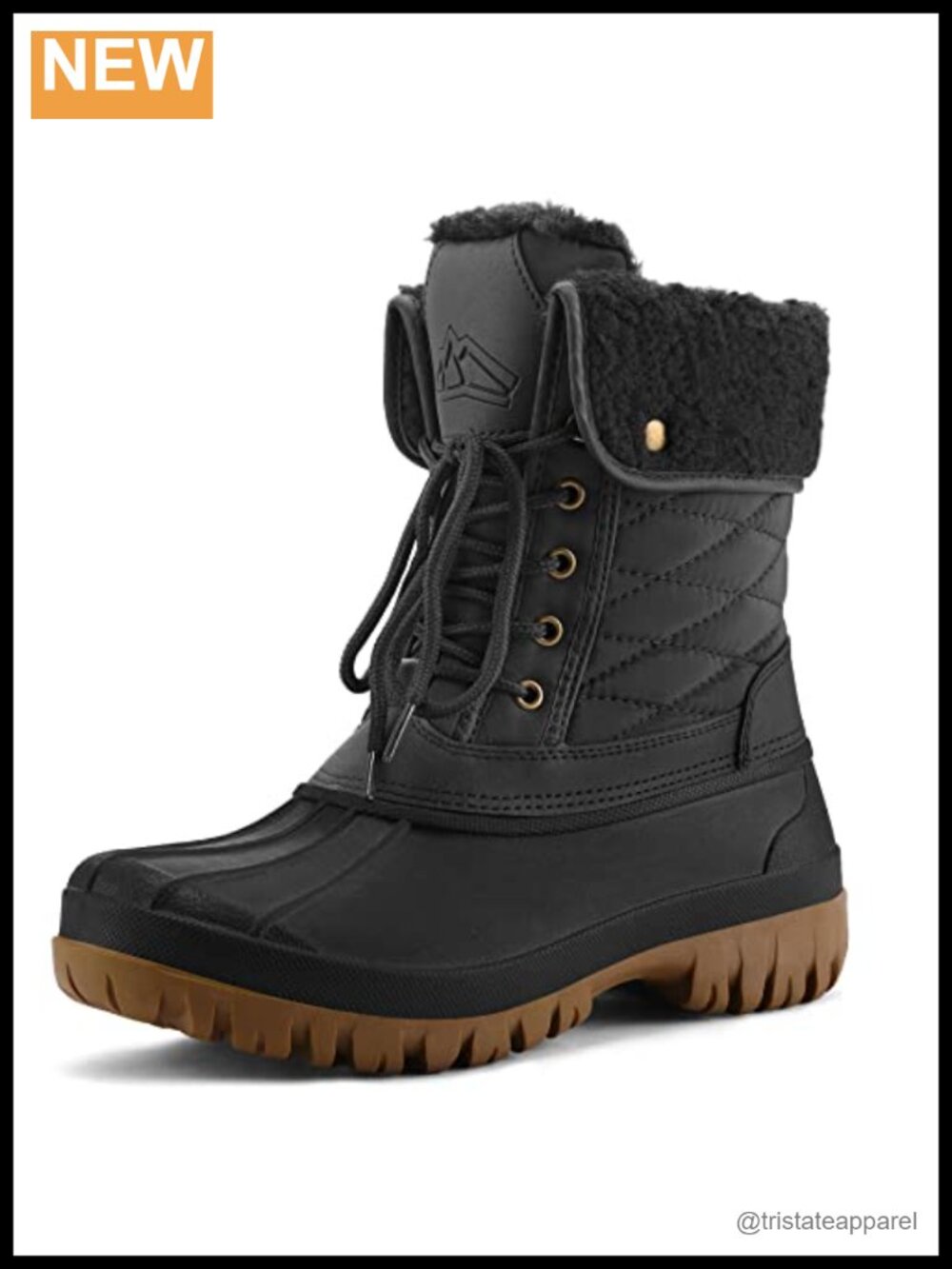 Women's Waterproof Insulated Snow Boots Mid-Calf Lace-Up Faux Fur Winter Shoes
